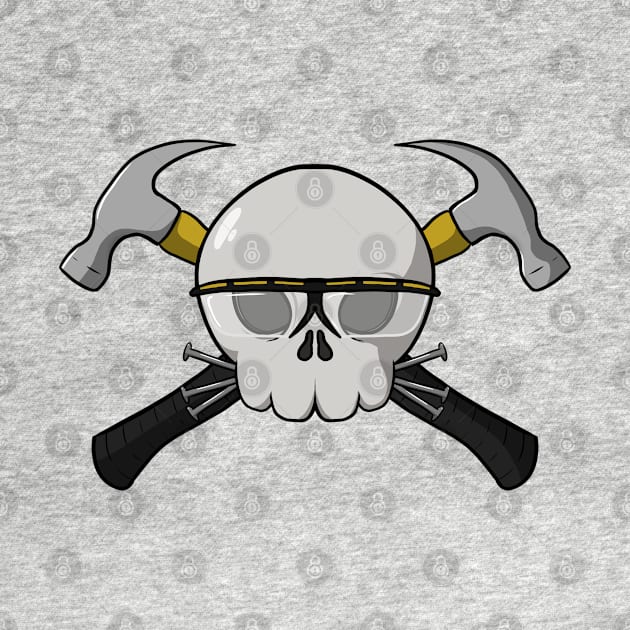 Carpenters crew Jolly Roger pirate flag (no caption) by RampArt